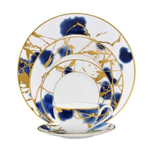 Jubilant Days Gold 5-Piece Place Setting (Gold) Porcelain, Service for 1