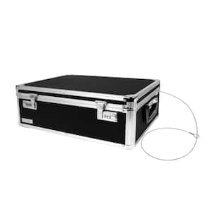 Locking Storage Chest with Tether Double Combination Locks, Black