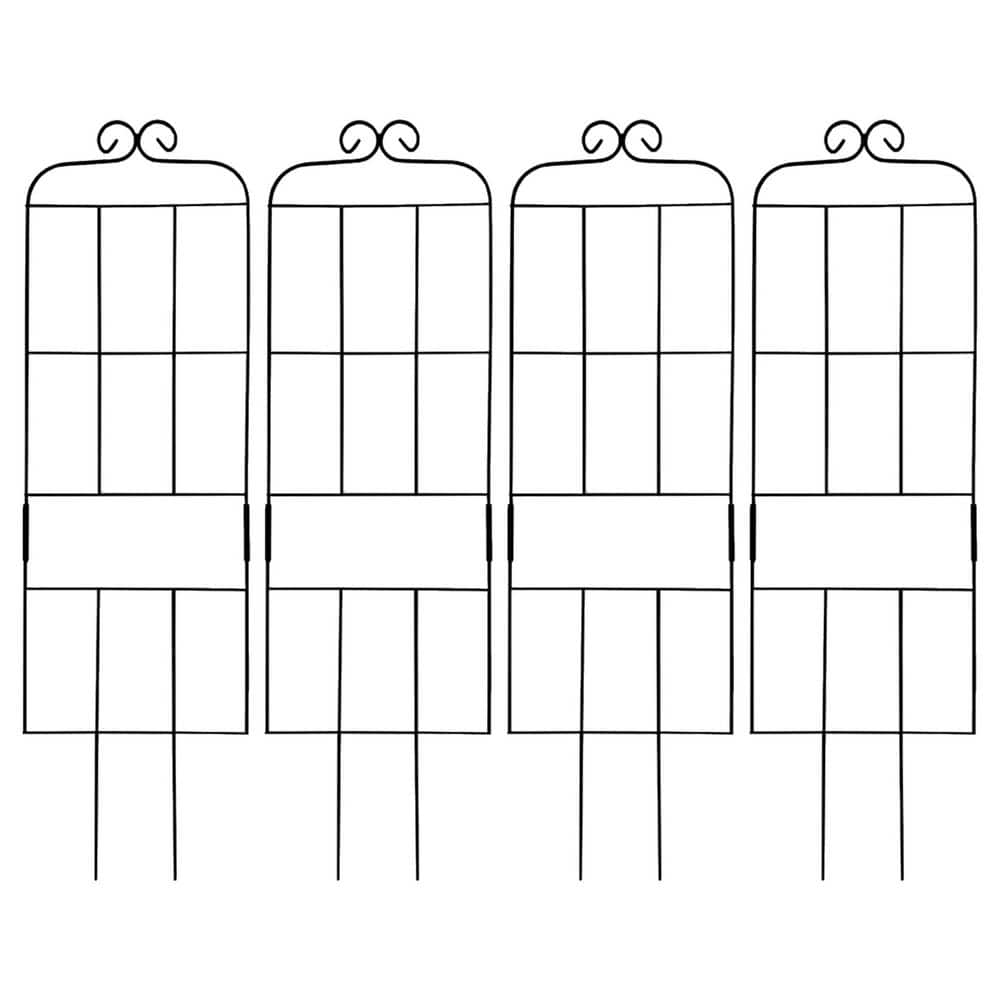 31 in. Metal Climbing Plant Trellis Black 4 Pack Indoor Outdoor Support for Potted Houseplants Vines Roses Ivy Flowers price history on PriceWatchPro