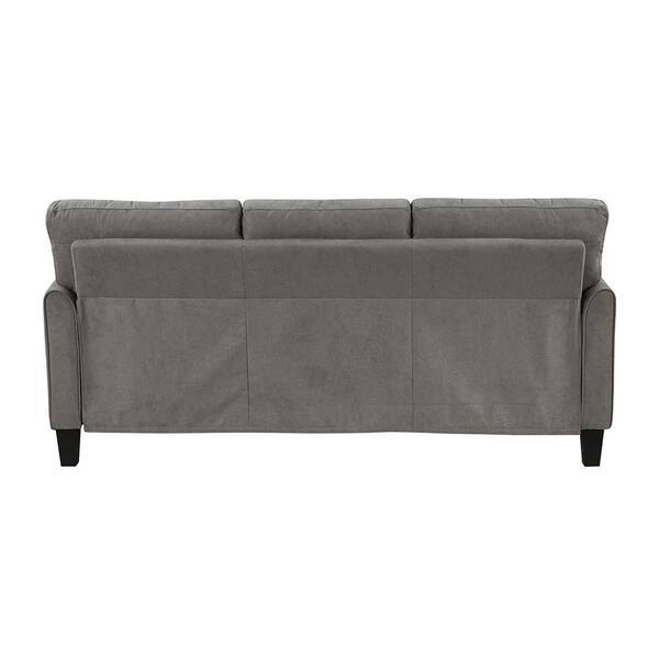 Lazzara Tesoro 78.5 in. W Flared Arm Textured Fabric Rectangle