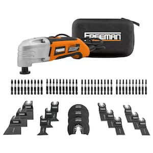 Oscillating Multi-Function Power Tool with Bag and (55-Piece) Impact Driver Bits and Oscillating Blades Kit with Case