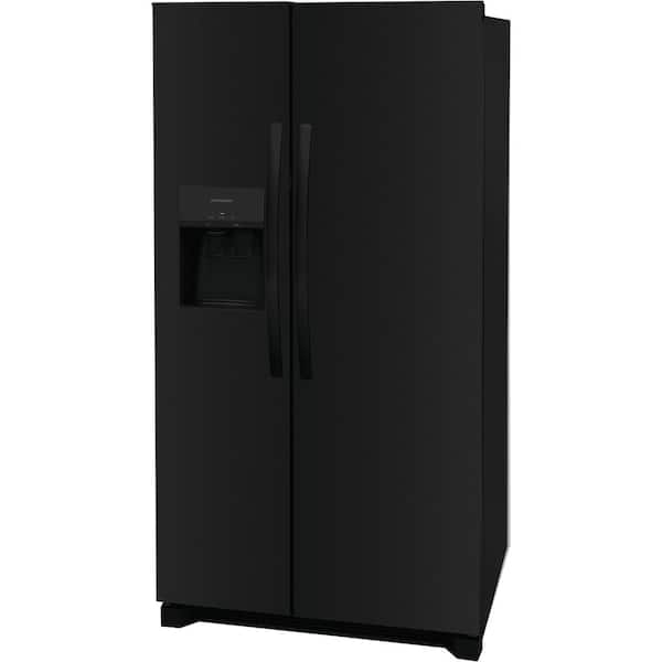 36 in. 26 cu. ft. Standard Depth Side by Side Refrigerator in Black