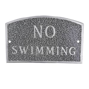 13 in. x 21 in. Large Arch No Swimming Statement Plaque Sign - Swedish Iron