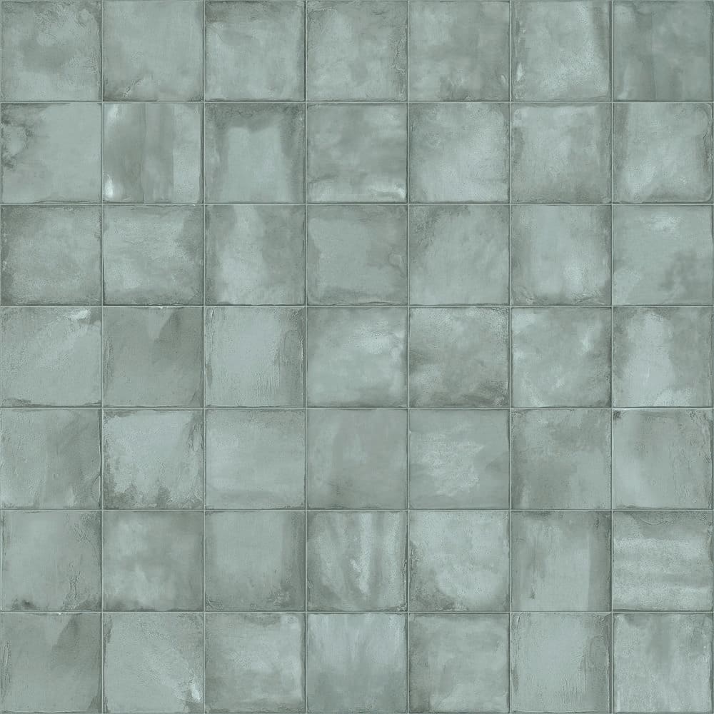 Poise Moss Pale Green Matte 8 in. x 8 in. Smooth Square Porcelain Floor and