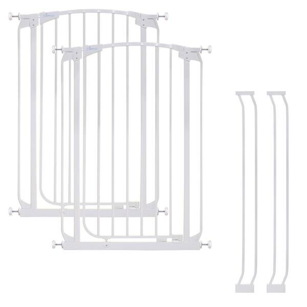 Dreambaby Chelsea 39.4 in. H. Extra Tall Auto-Close Security Gate in White Value Pack with 2 Gates and 2 Extensions