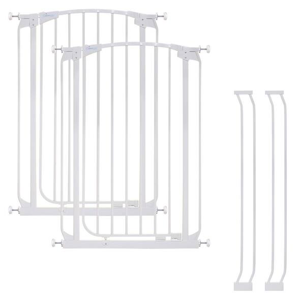 Dreambaby Chelsea 39.4 in. H White Extra-Tall Auto-Close Security Gate Value Pack with 2 Gates and 2 Extensions