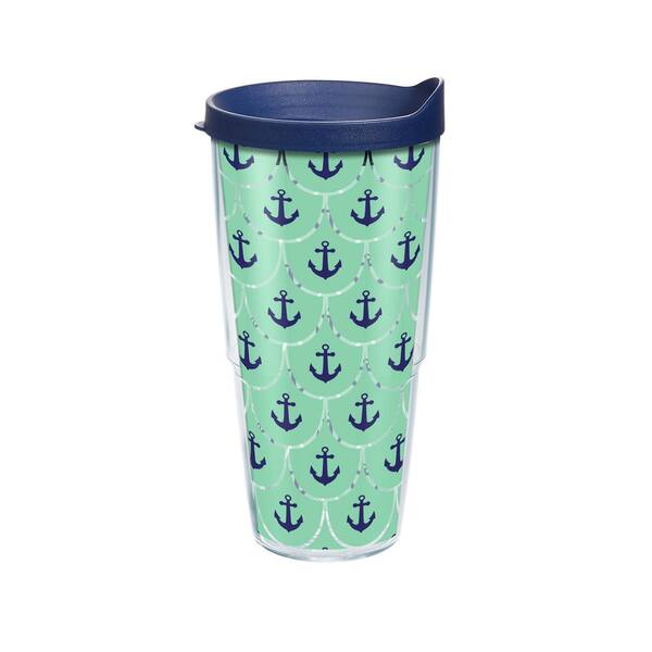 Tervis Anchors Scallop Pattern 24 oz. Double Walled Insulated Tumbler with Travel Lid