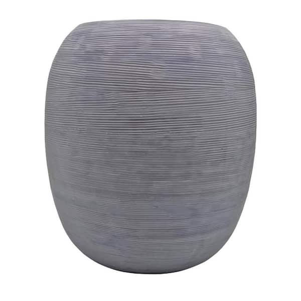 castellousa 10 in. Decorative Gray Ribbed Urn Vase