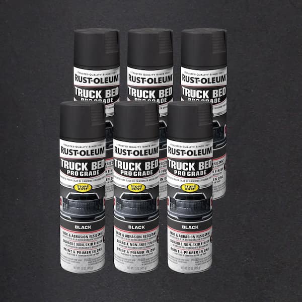 15 oz. Professional Grade Black Truck Bed Coating Spray Paint & Primer in One (6-Pack)