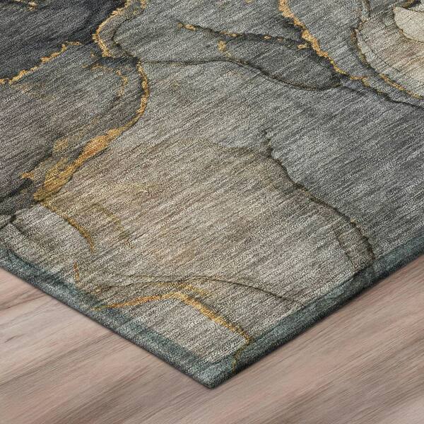 Chantille Machine Washable Indoor/Outdoor Abstract ACN3119 Charcoal 5 ft. x 7 ft. 6 in. Area Rug