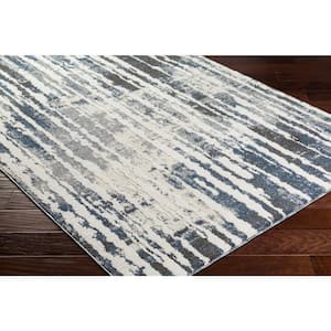Valet Blue/Gray Abstract 2 ft. x 3 ft. Indoor Area Rug