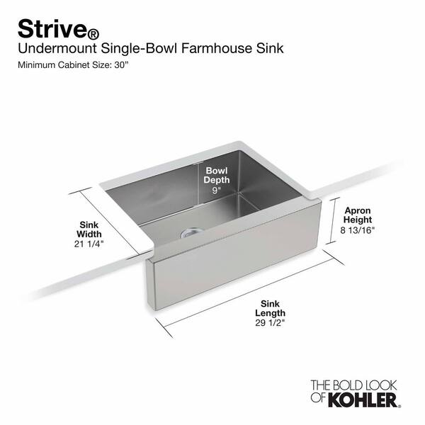 KOHLER Vault 30-in x 24.25-in Single Bowl Drop-In Apron Front/Farmhouse 2-Hole Commercial/Residential Kitchen Sink KOHLER Vault 30-in x 24.25-in Single Bowl Drop-In Apron Front/Farmhouse 2-Hole Commercial/Residential Kitchen Sink