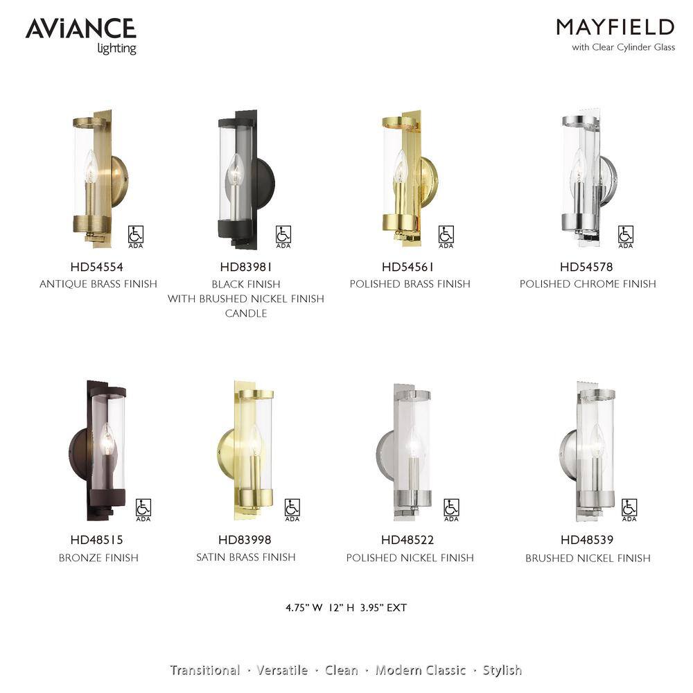 Castleton Polished Chrome 1-Light ADA Compliant Wall Sconce with Clear Glass