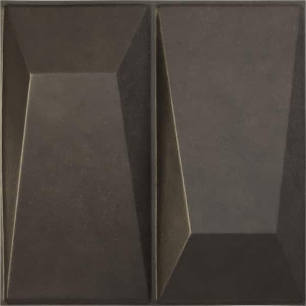 Ekena Millwork 11 7/8 in. x 11 7/8 in. Locke EnduraWall Decorative 3D Wall Panel, Weathered Steel (12-Pack for 11.76 Sq. Ft.)