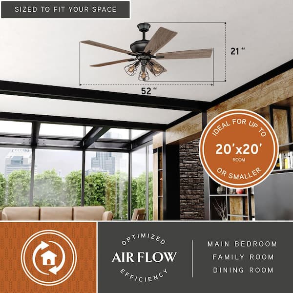 Vaxcel International F0042 52 in. Clybourn Ceiling Fan, Bronze Vaxcel International F0042 52 in. Clybourn Ceiling Fan, Bronze