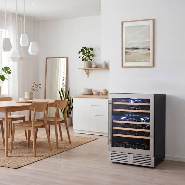 49 Bottle Dual-Zone Wine Cooler, in Stainless Steel