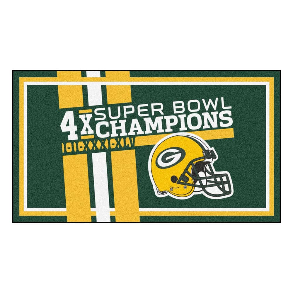 FANMATS NFL Packers/Chiefs Multi-Colored 3 ft. x 3.5 ft. House Divided Area  Rug 32919 - The Home Depot