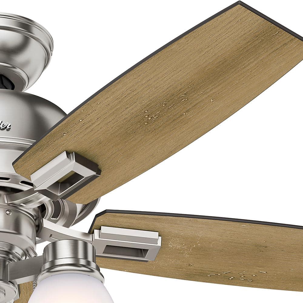 Donegan 44" Brushed Nickel Ceiling Fan with LED Light and Reversible Blades