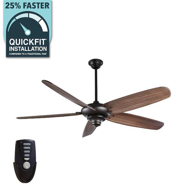 Home Decorators Collection Altura II 68 in. Indoor Bronze Ceiling Fan with Downrod, Remote and Reversible Motor; Light Kit Adaptable