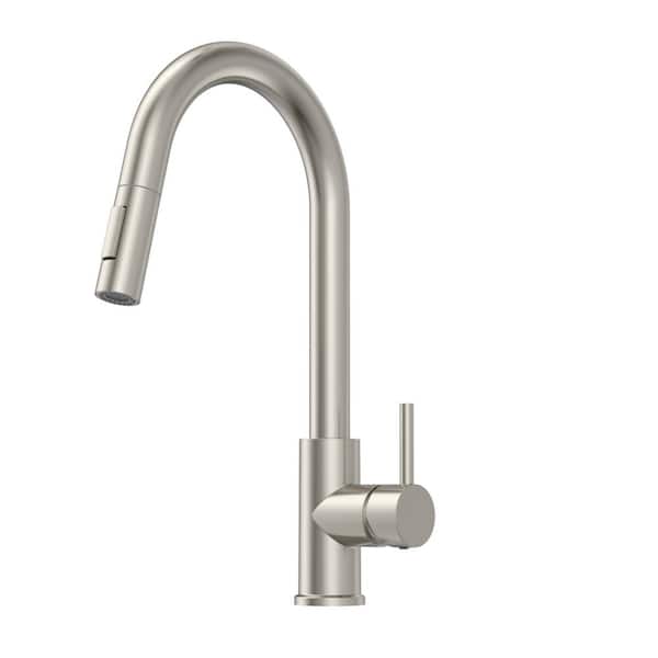 HOMLUX Single-Handle Pull-Down Sprayer Kitchen Faucet with Dual Function in  Brushed Nickel 3F19004A3D - The Home Depot