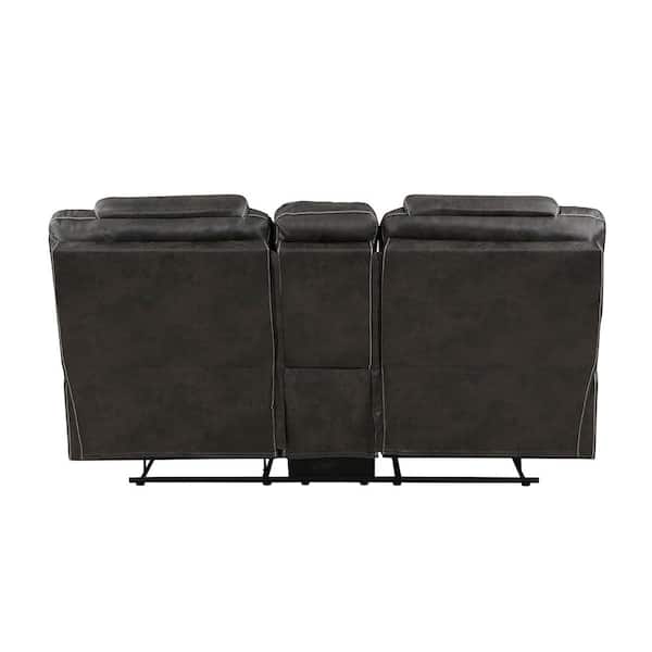 Lazzara Emily 75 in. W Chocolate Microfiber 2-Seater Manual Double