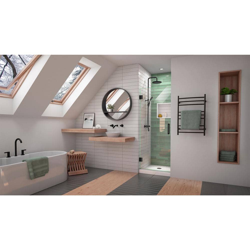 Matte Black Frameless Hinged Shower Door with ClearMax Technology
