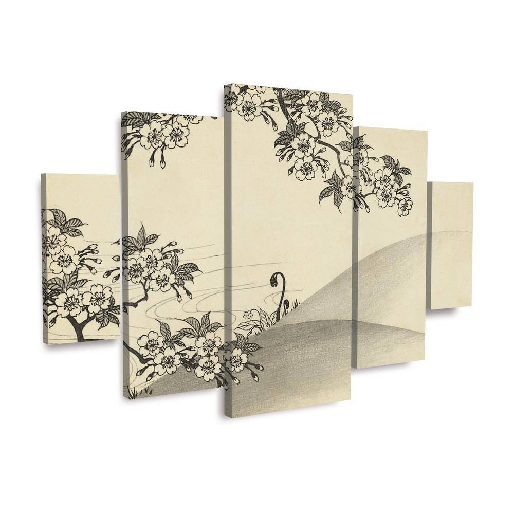 Japanese Cherry Blossom Tree Unframed Canvas Wall Art Set