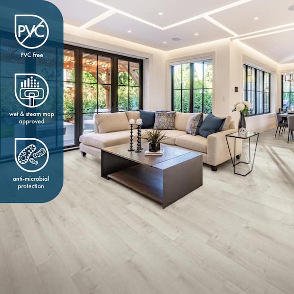 Palm Cove Oak 7.6 in. W x 50.6 in. L Waterproof Hybrid Resilient Flooring (21.2 sq. ft./case)