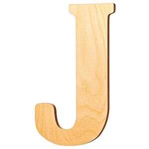 Wooden Letter Monogram Room Decor - 18 Inches Tall - Unfinished Vintage Cursive Wood Initials - "Letter J"