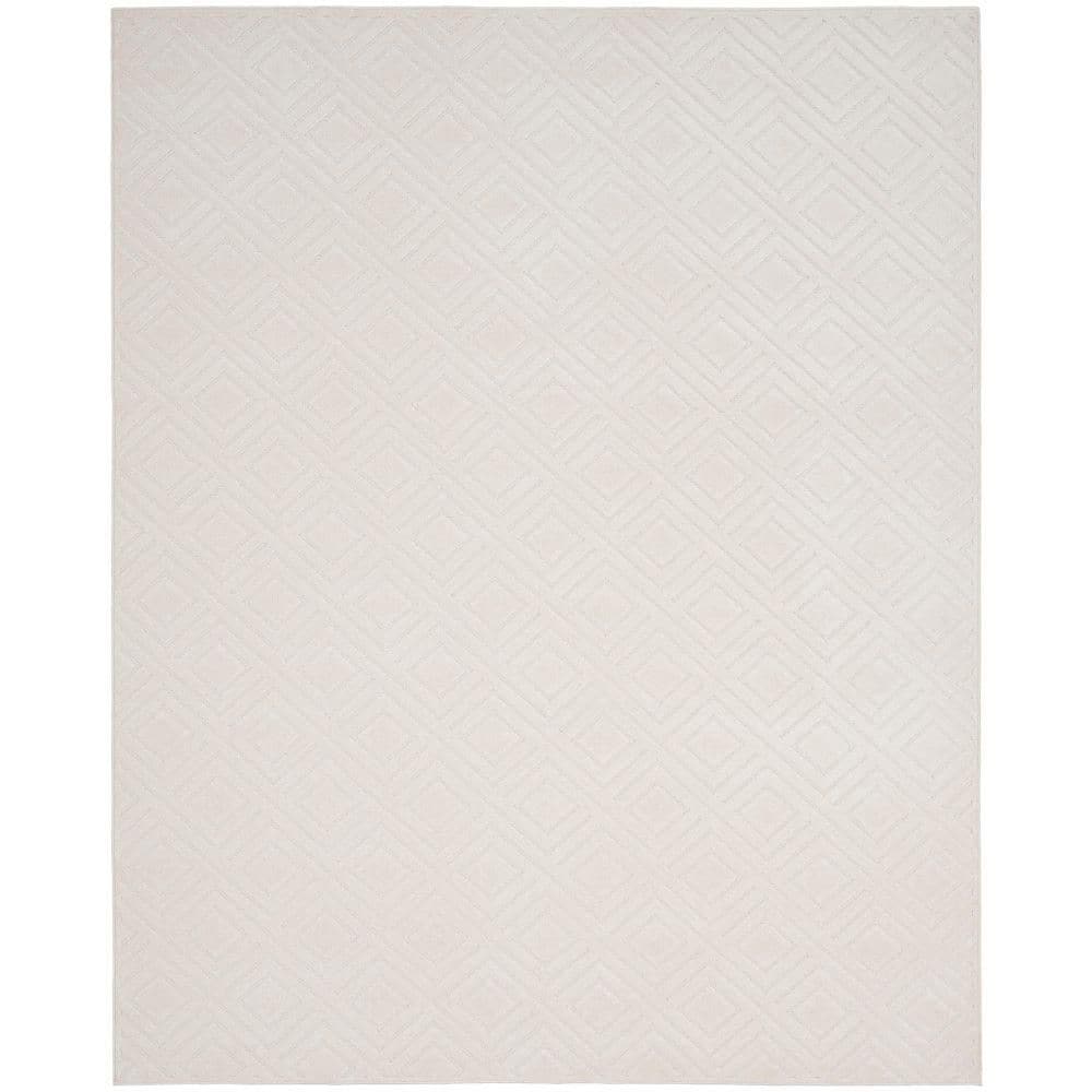 Nourison Casual Ivory 9 ft. x 12 ft. Checker Contemporary Area Rug ...