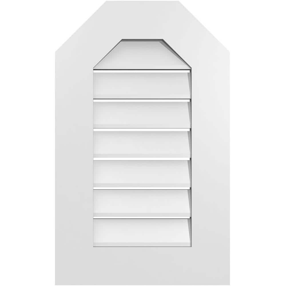 16 in. x 26 in. Octagonal Top Surface Mount PVC Gable Vent: Functional with Standard Frame price history on PriceWatchPro