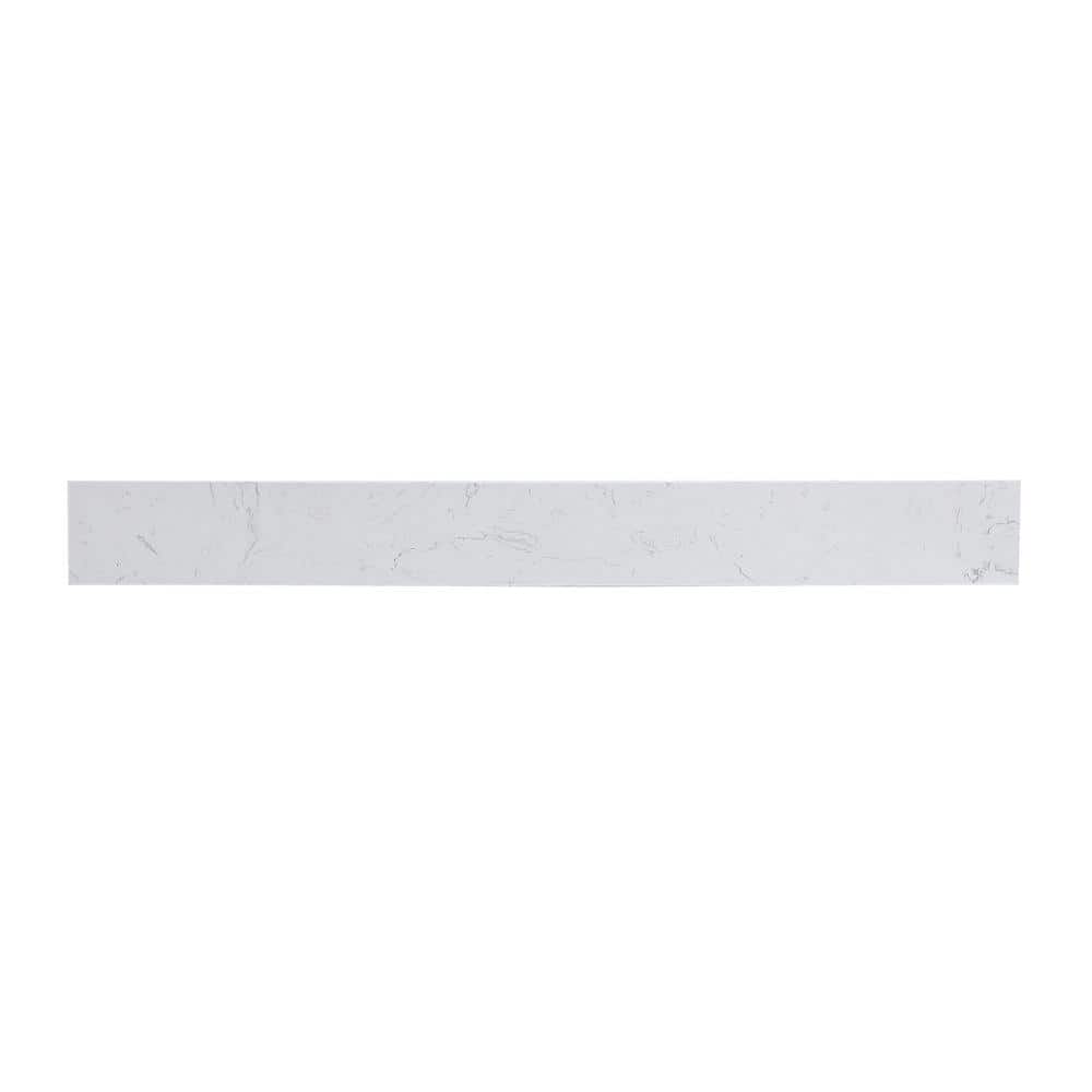Timeless Home 36 in. W Engineered Stone Vanity Backsplash in Calacatta Whit