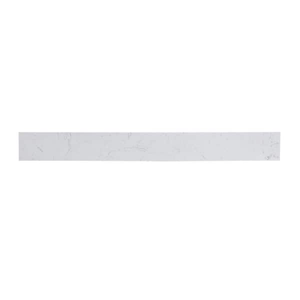 Unbranded Timeless Home 36 in. W Engineered Stone Vanity Backsplash in Calacatta White