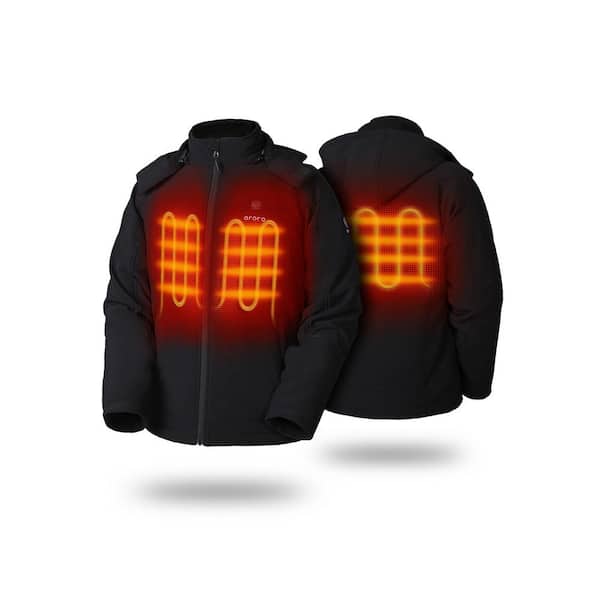 ORORO Men's XX-Large Black 7.38-Volt Lithium-Ion Classic Heated Jacket with One 4.8 Ah Battery