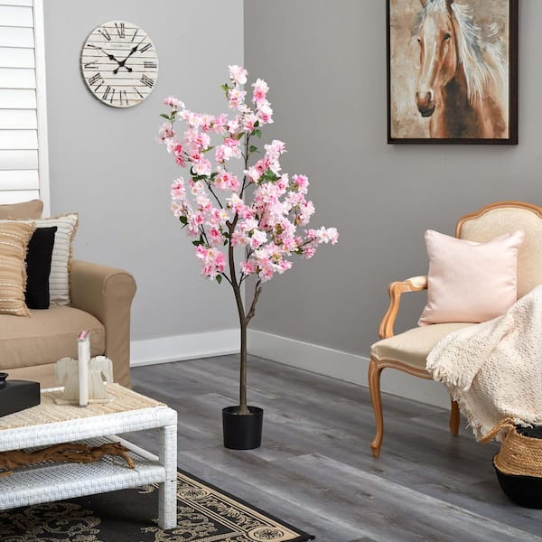 Nearly Natural 5 ft. Cherry Blossom Artificial Tree T2722-PK - The