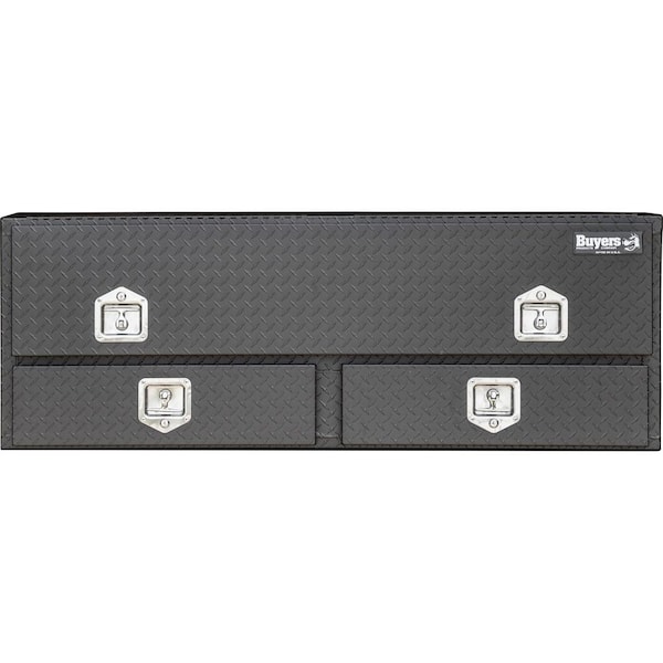 21 x 13 x 72 in. Matte Black Diamond Tread Aluminum Top Mount Contractor Tool Box With Lower Drawers