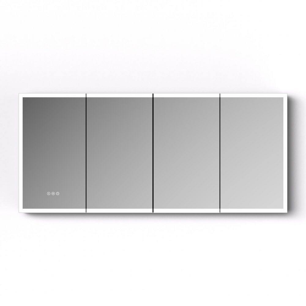 72 in. W x 32 in. H Large Silver Rectangular Aluminum LED Light Recessed/Surface Mount Medicine Cabinet with Mirror price history on PriceWatchPro