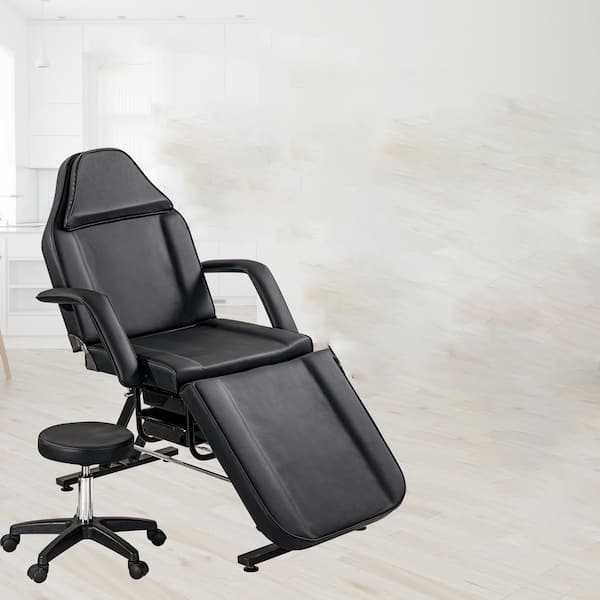 Unbranded Black Massage Salon Tattoo Chair with Hydraulic Stool, Adjustable Beauty Barber Spa Beauty Equipment