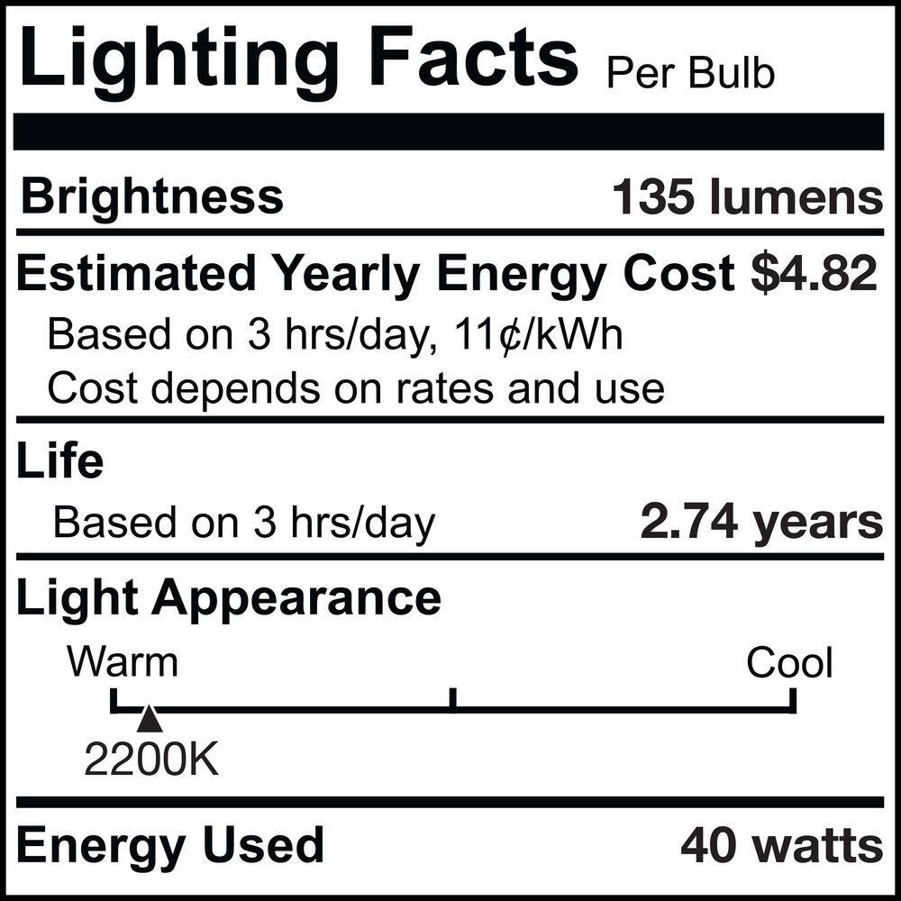 Amber Dimmable Incandescent Decorative Light Bulb 4-Pack