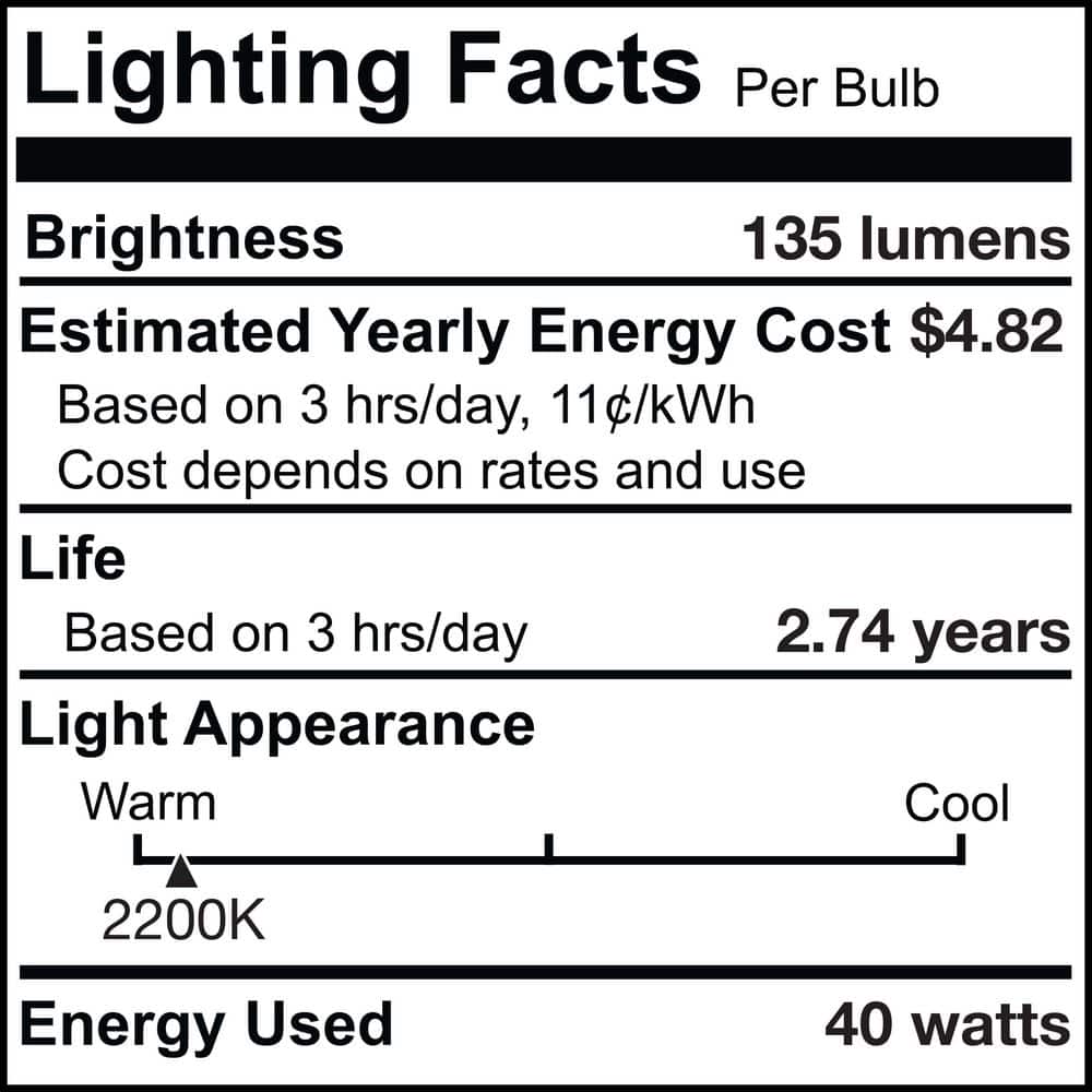 Amber Dimmable Incandescent Decorative Light Bulb 4-Pack