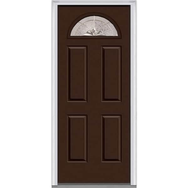 MMI Door 30 in. x 80 in. Heirloom Master Left-Hand Inswing 1/4-Lite Decorative Painted Fiberglass Smooth Prehung Front Door