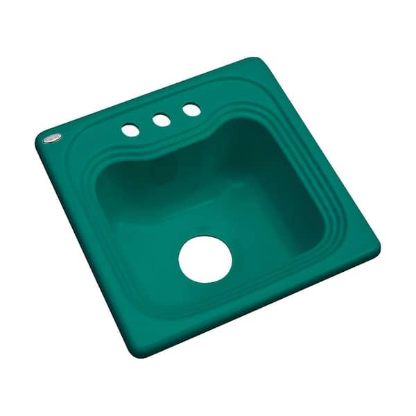 Thermocast Oxford Green Acrylic 16 in. 3-Hole Drop-in Bar Sink in Verde