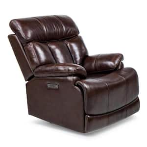 Brown Leather Standard (No Motion) Recliner with Power Reclining