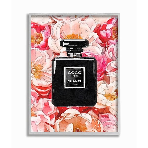 Chanel No 5 Perfume Bottle Black and White Wall Art