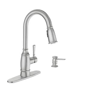 Noell 1-Handle Pull-Down Sprayer Kitchen Faucet with Reflex, Soap Dispenser and Power Clean in Spot Resist Stainless