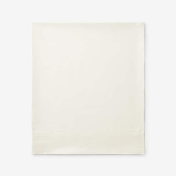 The Company Store Legends Hotel Supima Extra Deep Cotton Percale Ivory Oversized Queen Flat Sheet