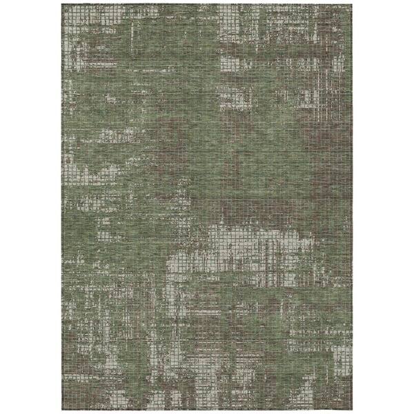 Chantille Machine Washable Indoor/Outdoor Abstract ACN2856 Olive 10 ft. x 14 ft. Area Rug