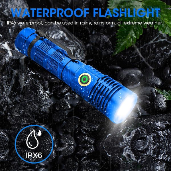 Lukyamzn IPX6 Blue 3.7 Volt 12000 Lumen LED Rechargeable