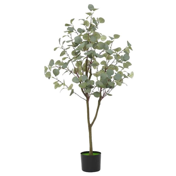 Garvee 4 ft. Artificial Eucalyptus Tree, with Lifelike Trunk and Realistic Silk Leaves