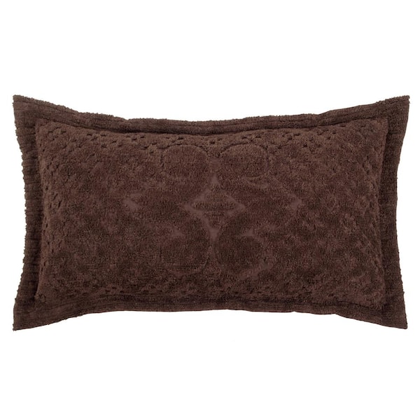 Better Trends Ashton Collection in Medallion Design Chocolate King 100% Cotton Tufted Chenille Sham